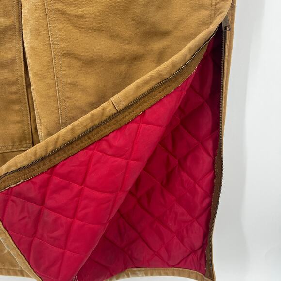 Vintage Carhartt Insulated Red Quilted Fully Lined Bib Work Overalls 46 x 32 - Picture 5 of 10